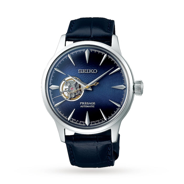 Cocktail Time 'Blue Moon' Open Heart 40.5mm Mens Strap Watch