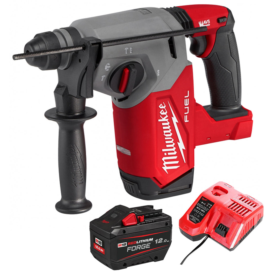 Milwaukee M18FH-0 18V Fuel 4-Mode SDS+ Brushless Hammer Drill with 1 x 12.0Ah Battery &amp; Charger