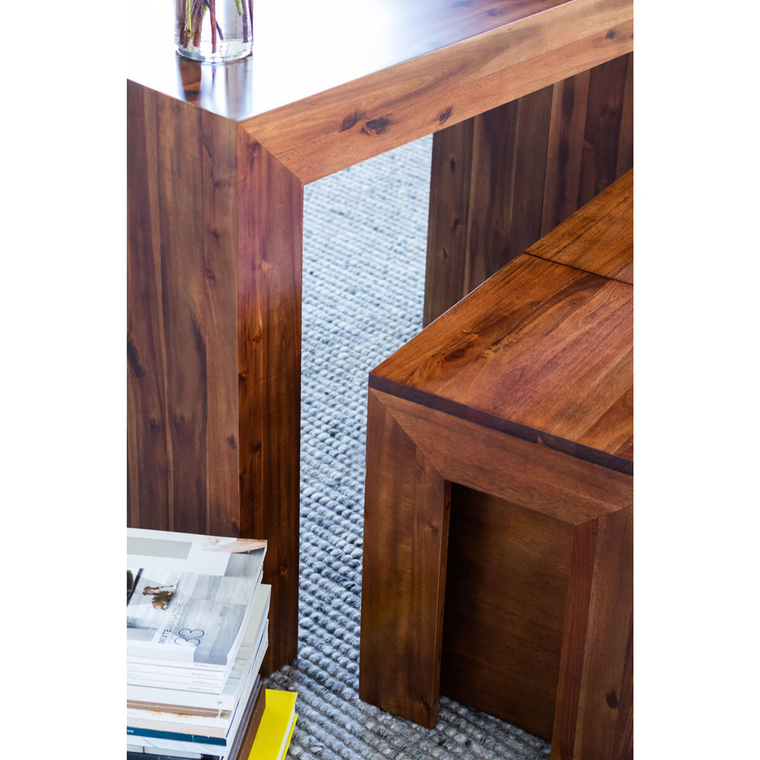 Transformer Extending Dining Table in American Mahogany with One Bench