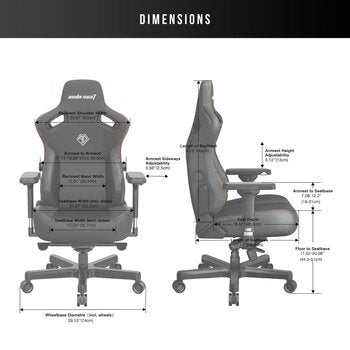 anda seaT Kaiser Series 3 Large Gaming Chair, Black