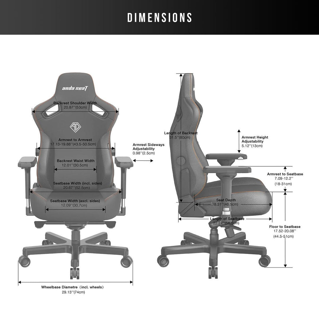 anda seaT Kaiser Series 3 Large Gaming Chair, Black