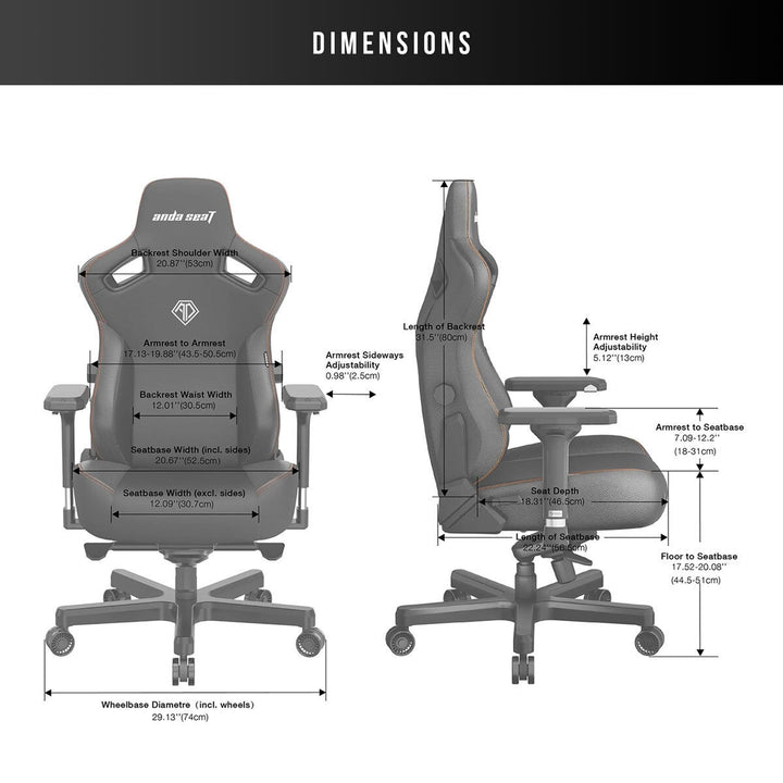anda seaT Kaiser Series 3 Large Gaming Chair, Black
