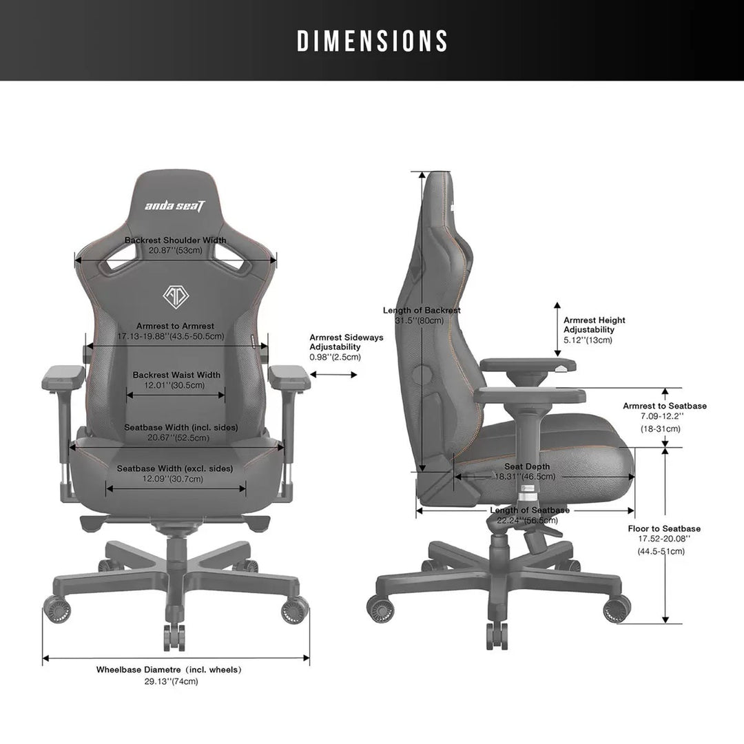 anda seaT Kaiser Series 3 Large Gaming Chair, Black