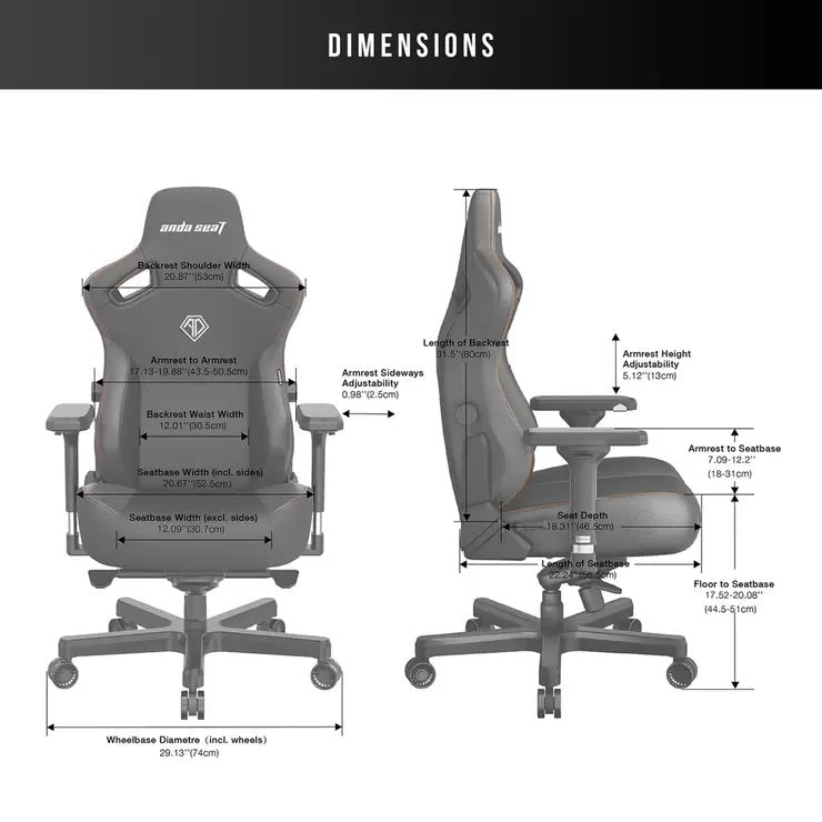 anda seaT Kaiser Series 3 Large Gaming Chair, Black