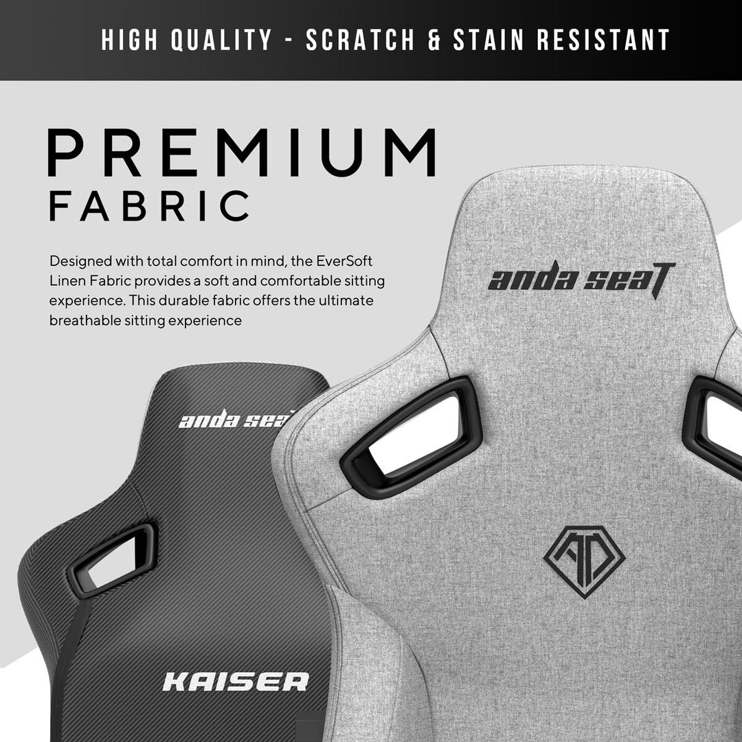 Anda seaT Kaiser Series 3 Large Fabric Gaming Chair, Grey