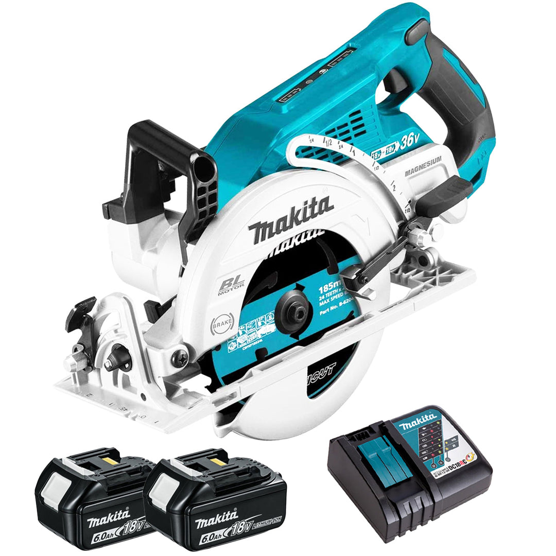 Makita DRS780Z 36V Brushless 185mm Circular Saw with 2 x 6.0Ah Battery &amp; Charger