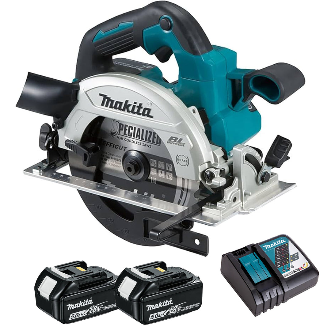 Makita DHS660Z 18V Brushless 165mm Circular Saw with 2 x 5.0Ah Battery &amp; Charger