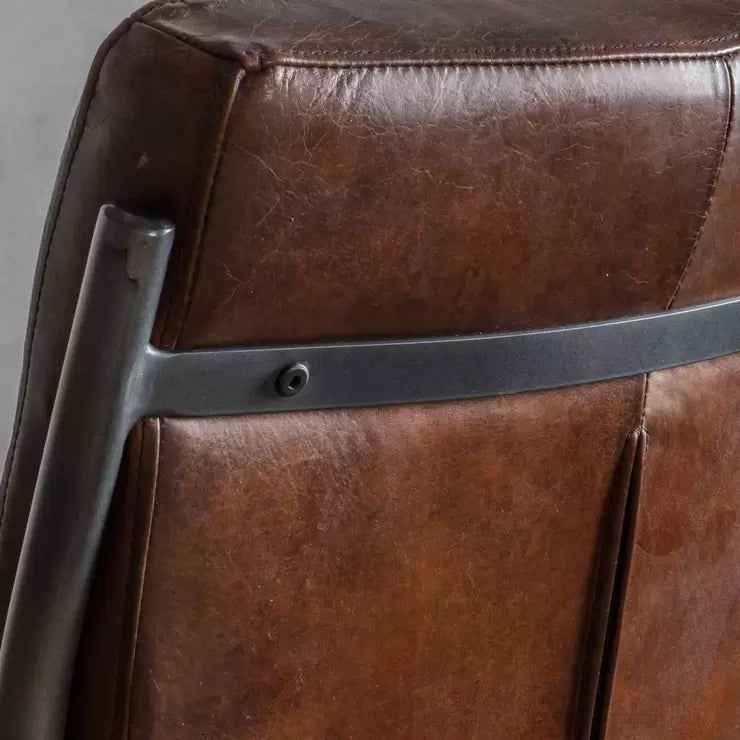 Gallery Capri Brown Leather Cantilever Dining Chair