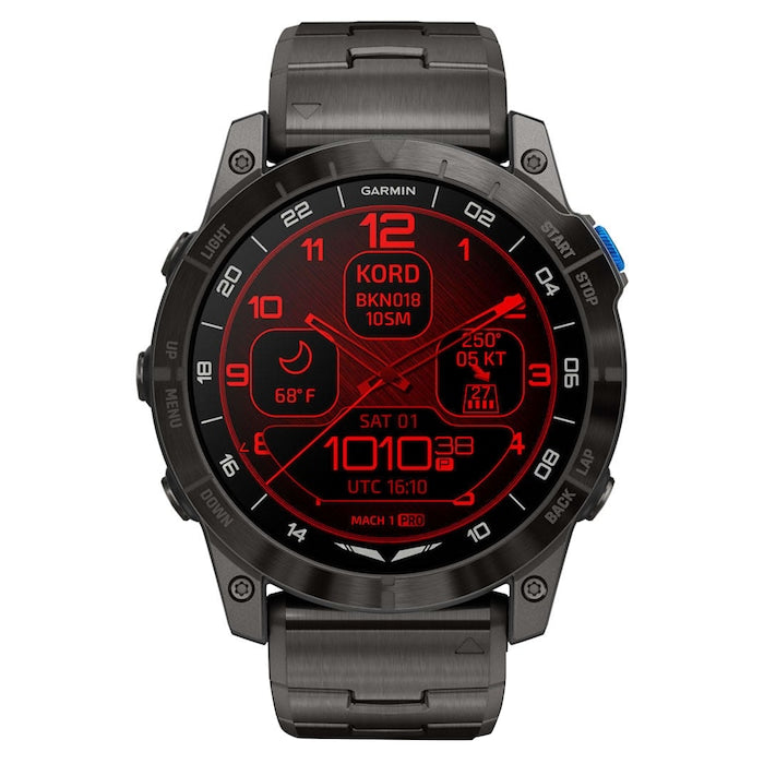 D2 Mach 1 Pro Aviator Smartwatch 51mm Titanium Bracelet Mens Watch