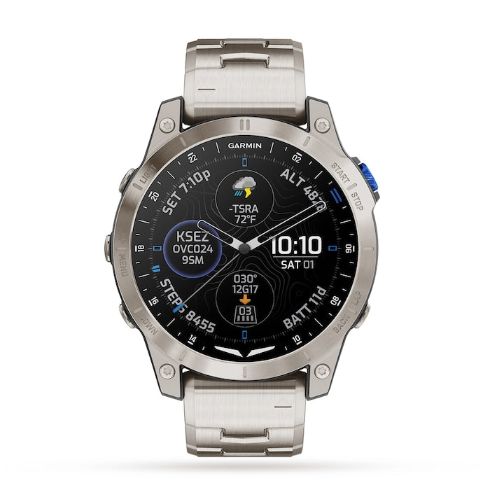 D2 Mach 1 Aviator Smartwatch 47mm Titanium Bracelet