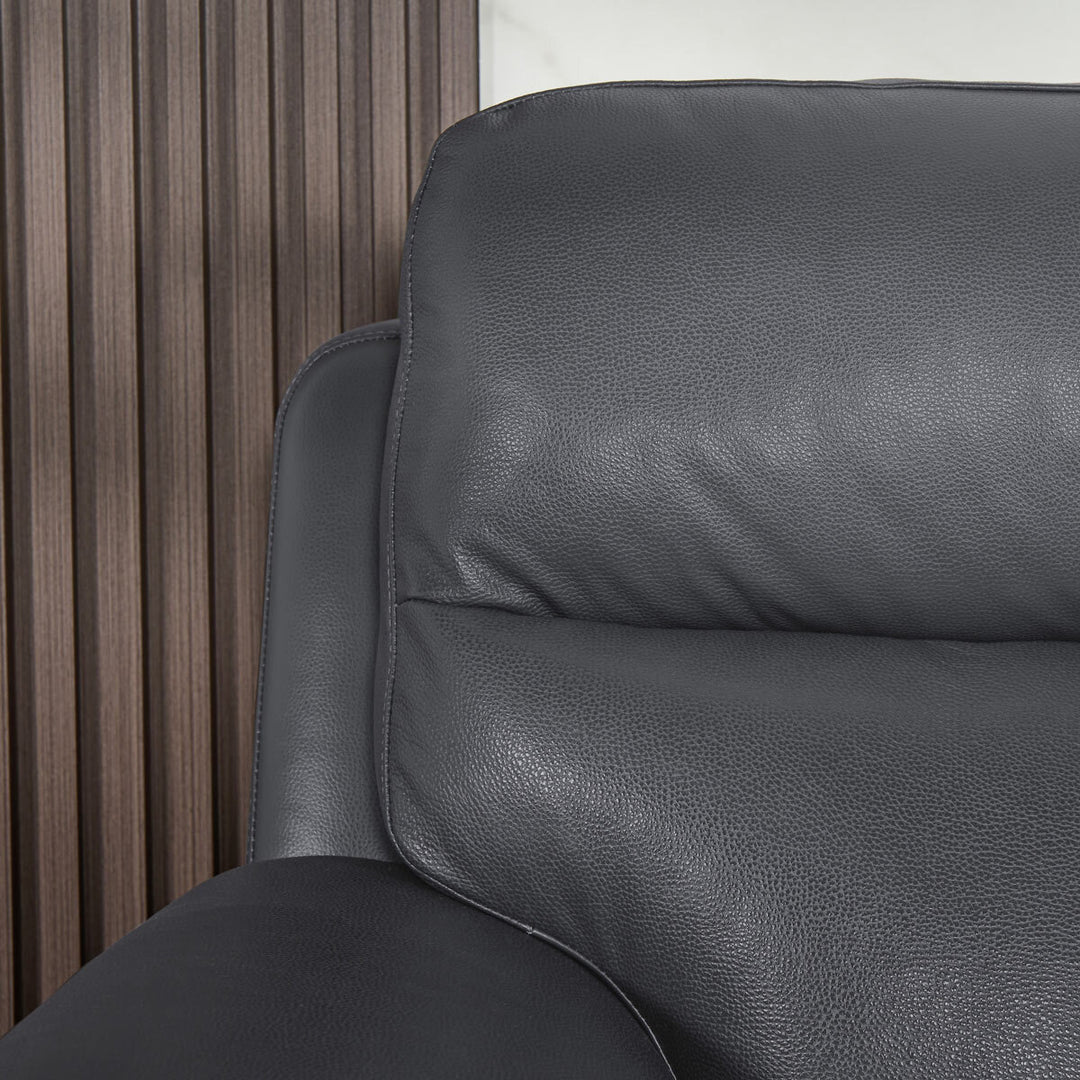Grace Dark Grey Leather Power Reclining Armchair