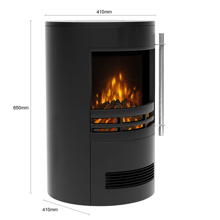 Flare Tunstall Electric Cylinder Stove in Black, 2kW