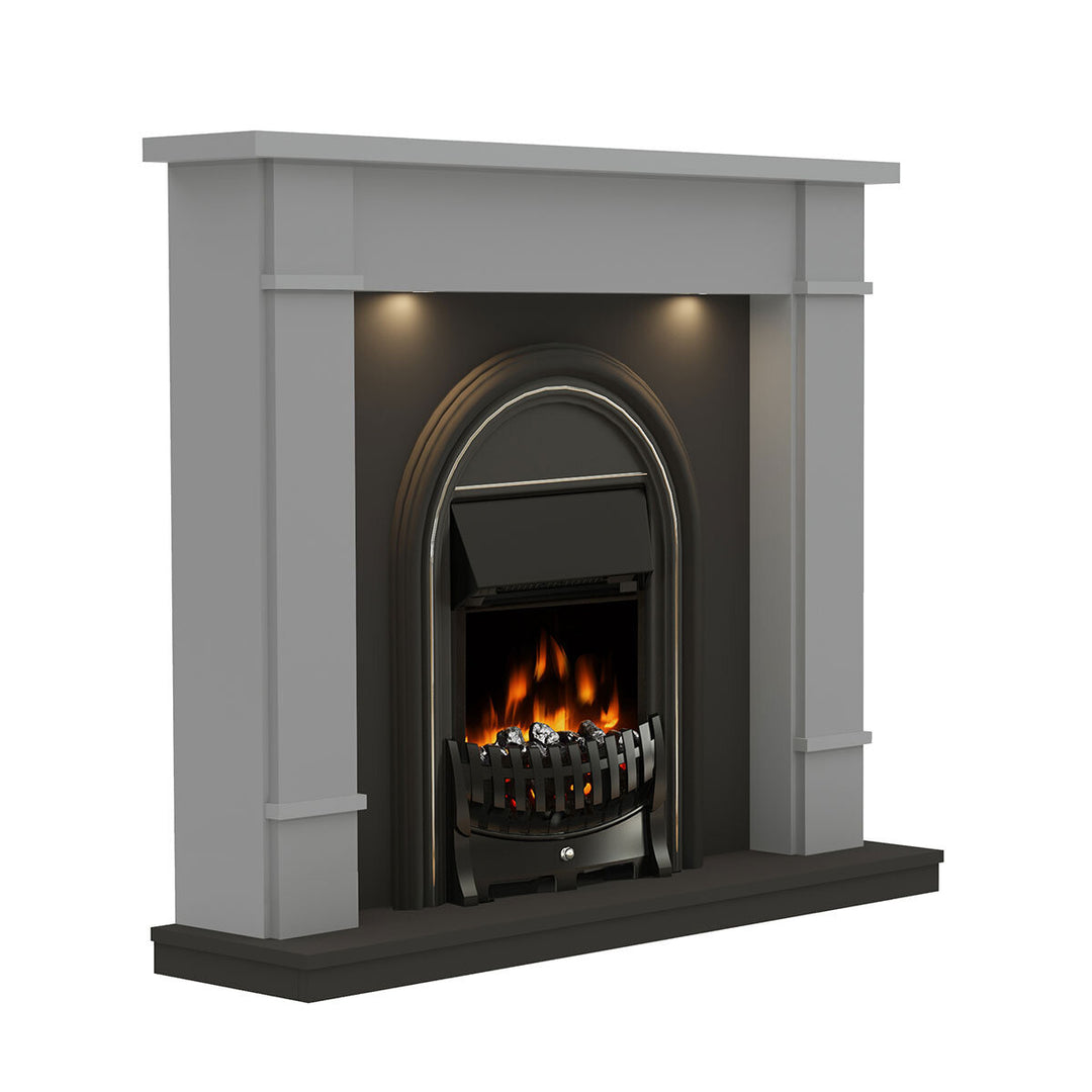 Flare Broadwell Electric Fireplace Suite in Grey, 2kW