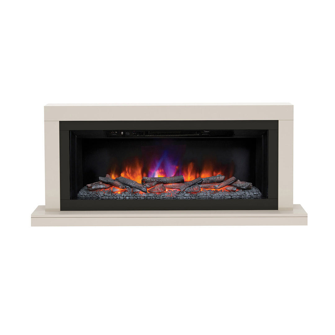 Flare Elyce Grande Wall Mounted Electric Fireplace in Cream, 2kW