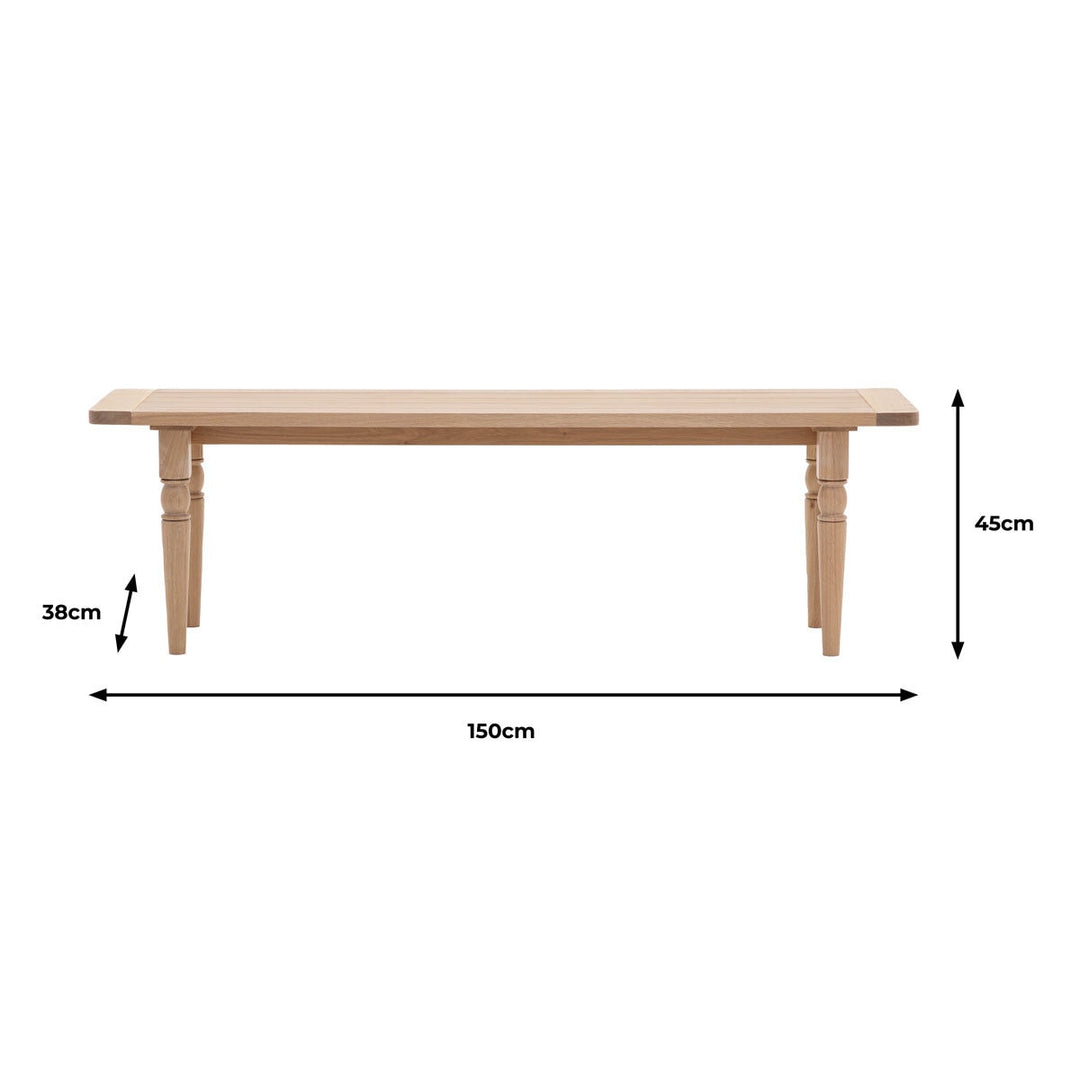 Gallery Eton Oak Dining Bench