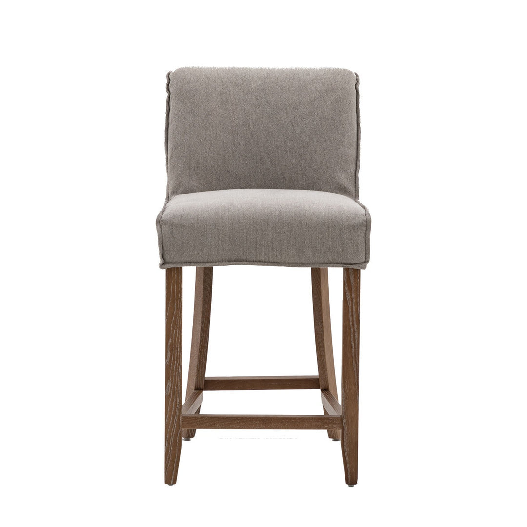 Gallery Tarnby Grey Linen Bar Stool, 2 Pack