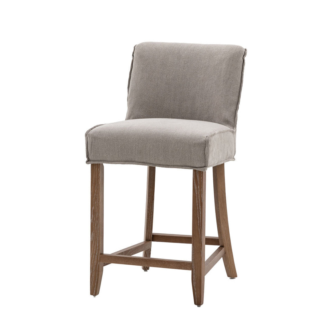 Gallery Tarnby Grey Linen Bar Stool, 2 Pack
