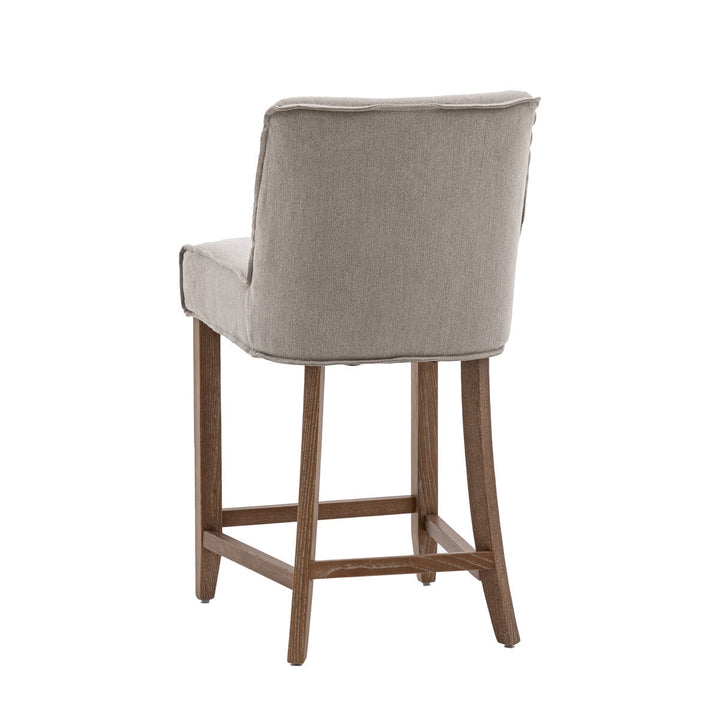 Gallery Tarnby Grey Linen Bar Stool, 2 Pack