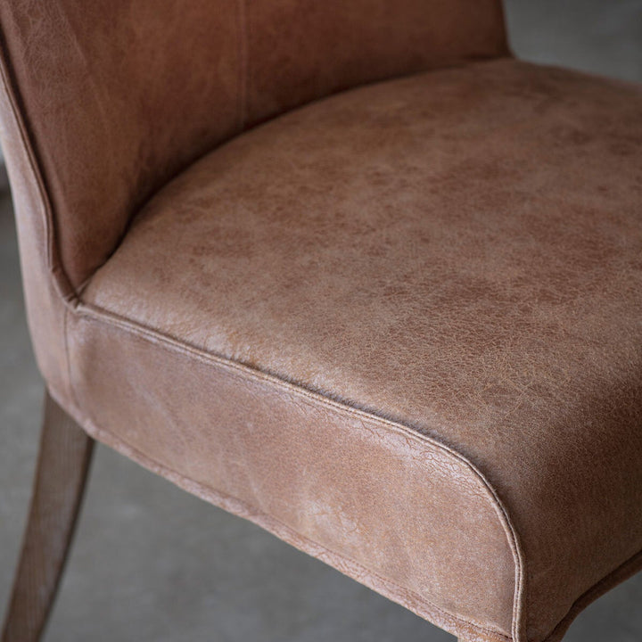 Gallery Tarnby Brown Leather Dining Chair, 2 Pack