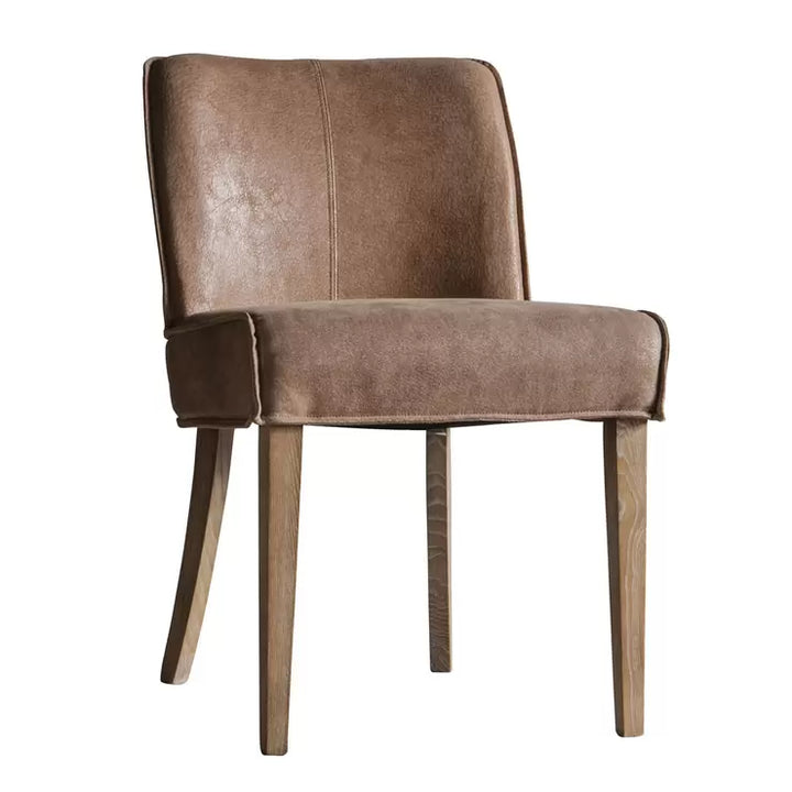 Gallery Tarnby Brown Leather Dining Chair, 2 Pack
