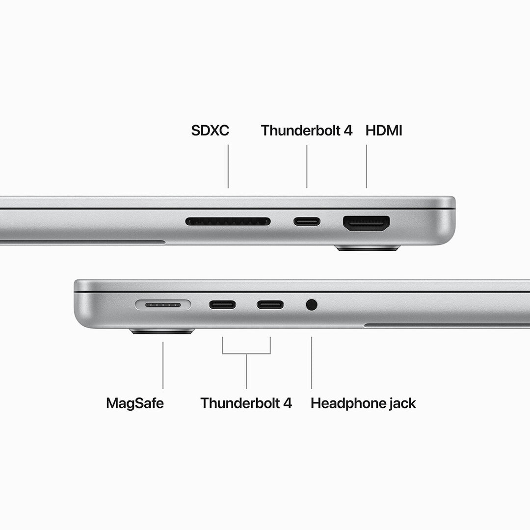 Apple MacBook Pro, Apple M3 Pro Chip 11-Core CPU, 14-Core GPU, 18GB RAM, 512GB SSD, 14 Inch in Silver, MRX63B/A