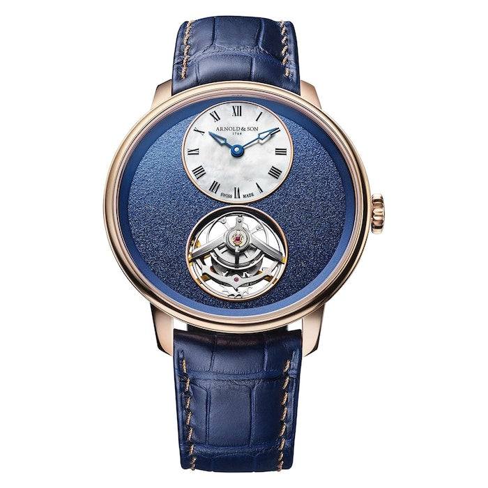 Chronometry Ultrathin Tourbillon Red Gold 41.5mm Mens Watch Blue