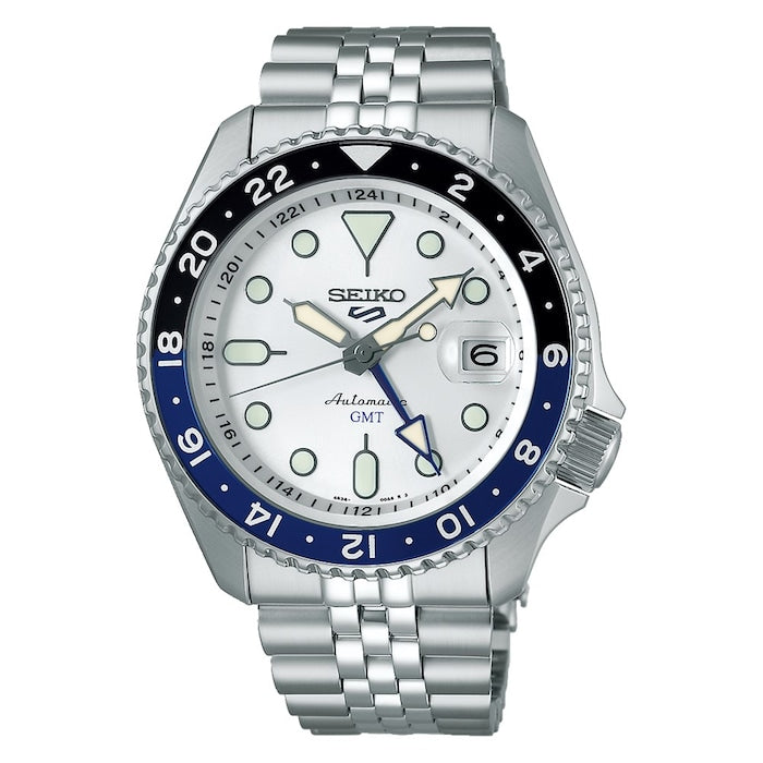 5 Sports SKX GMT Sky Blue Silver Cloud 42.5mm Mens Bracelet Watch