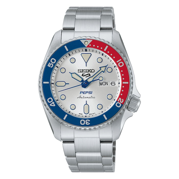 Seiko 5 Sports PEPSI Limited Editions Mens Watch Silver