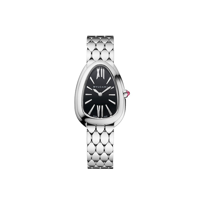 Stainless Steel Serpenti Seduttori 33mm Black Dial Ladies Watch