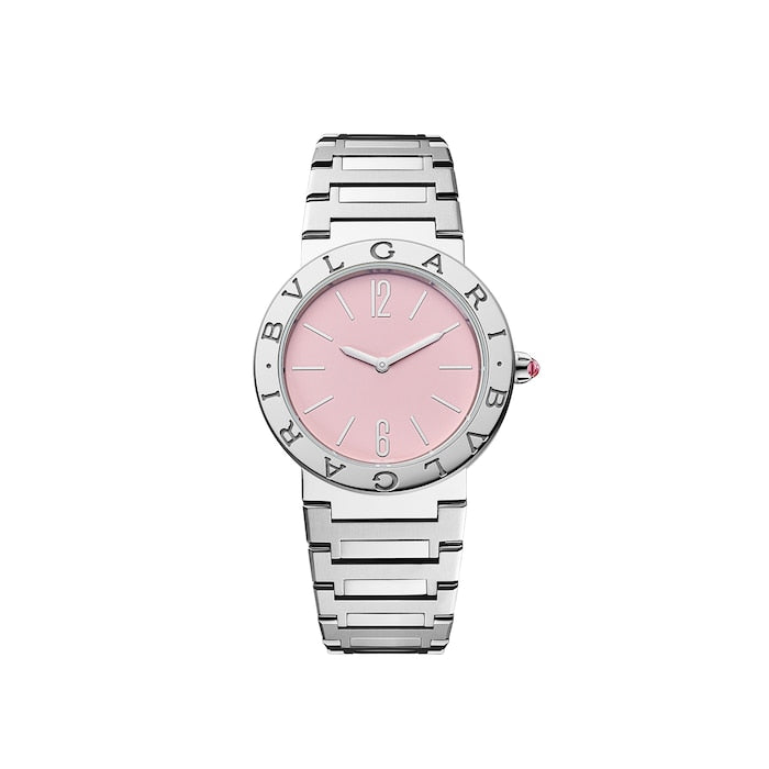 Stainless Steel Bvlgari Bvlgari 33mm Pink Dial Ladies Watch