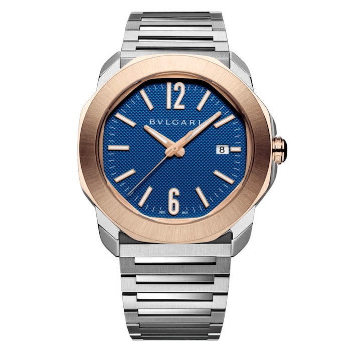 Octo Roma 41mm Mens Watch Blue 18ct Rose Gold