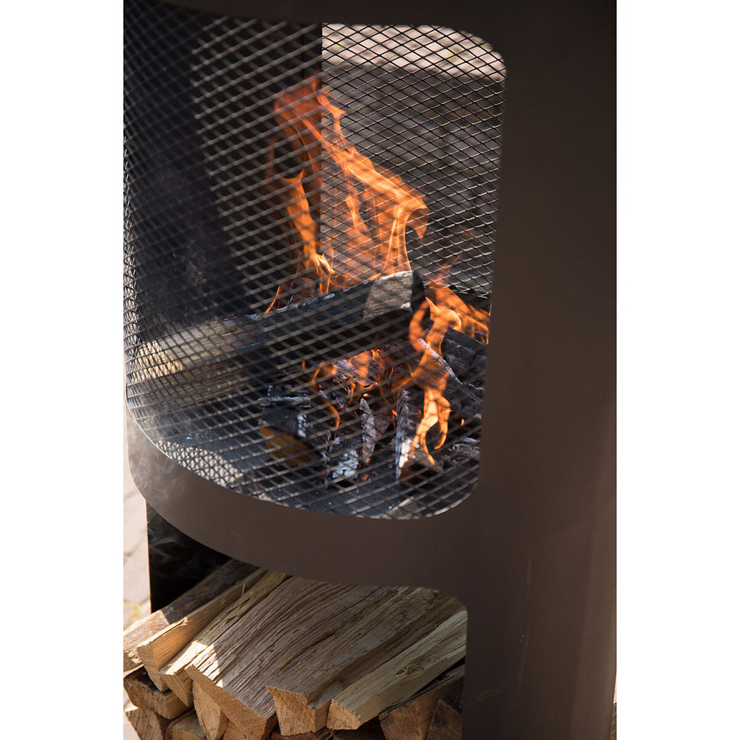 RedFire Buffalo Wood Burning Fire Pit with Wood Storage