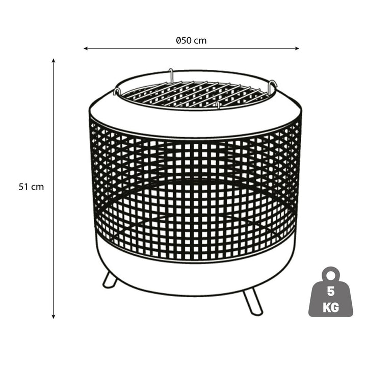 RedFire Midland Wood Burning Fire Basket + BBQ Grill