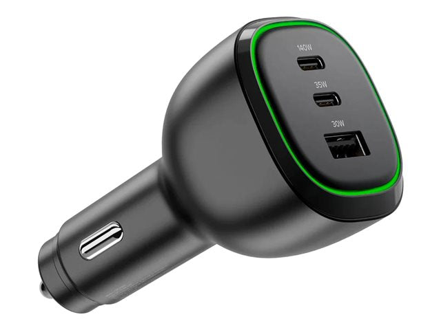 TieDex UK ALOGIC Rapid Power car power adapter - 2 x 24 pin USB-C (PD), USB - 165 Watt