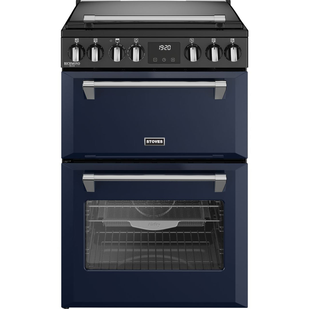 Stoves 60cm wide Double Oven Richmond DX MRA 60Ei RTY Mini Range Electric Cooker with Induction Hob - Midnight Blue