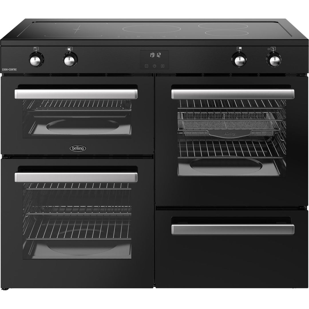 Belling Cookcentre 110Ei 110cm wide Electric Range Cooker with Induction Hob - Black[444411807_BK]
