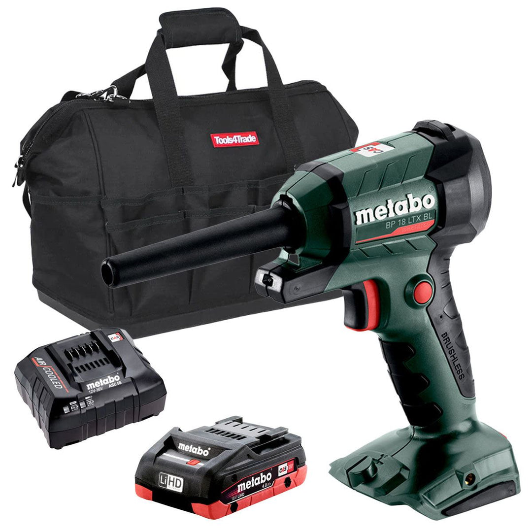 Metabo BP 18 LTX BL 18V Brushless Blower with 1 x 4.0Ah Battery Charger & Bag