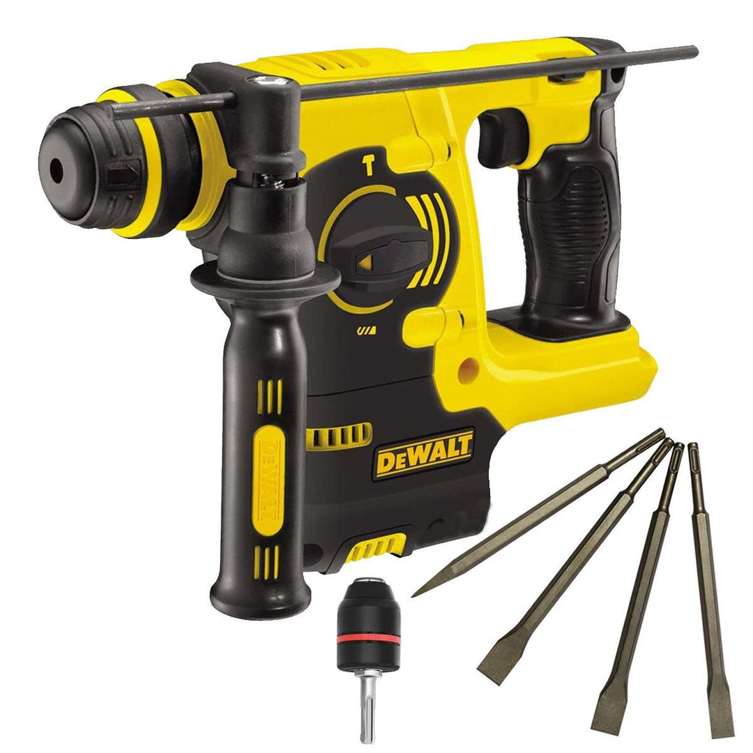 Dewalt DCH253N 18V SDS+ Rotary Hammer Drill & 4 Piece Chisel Set + Keyless Chuck