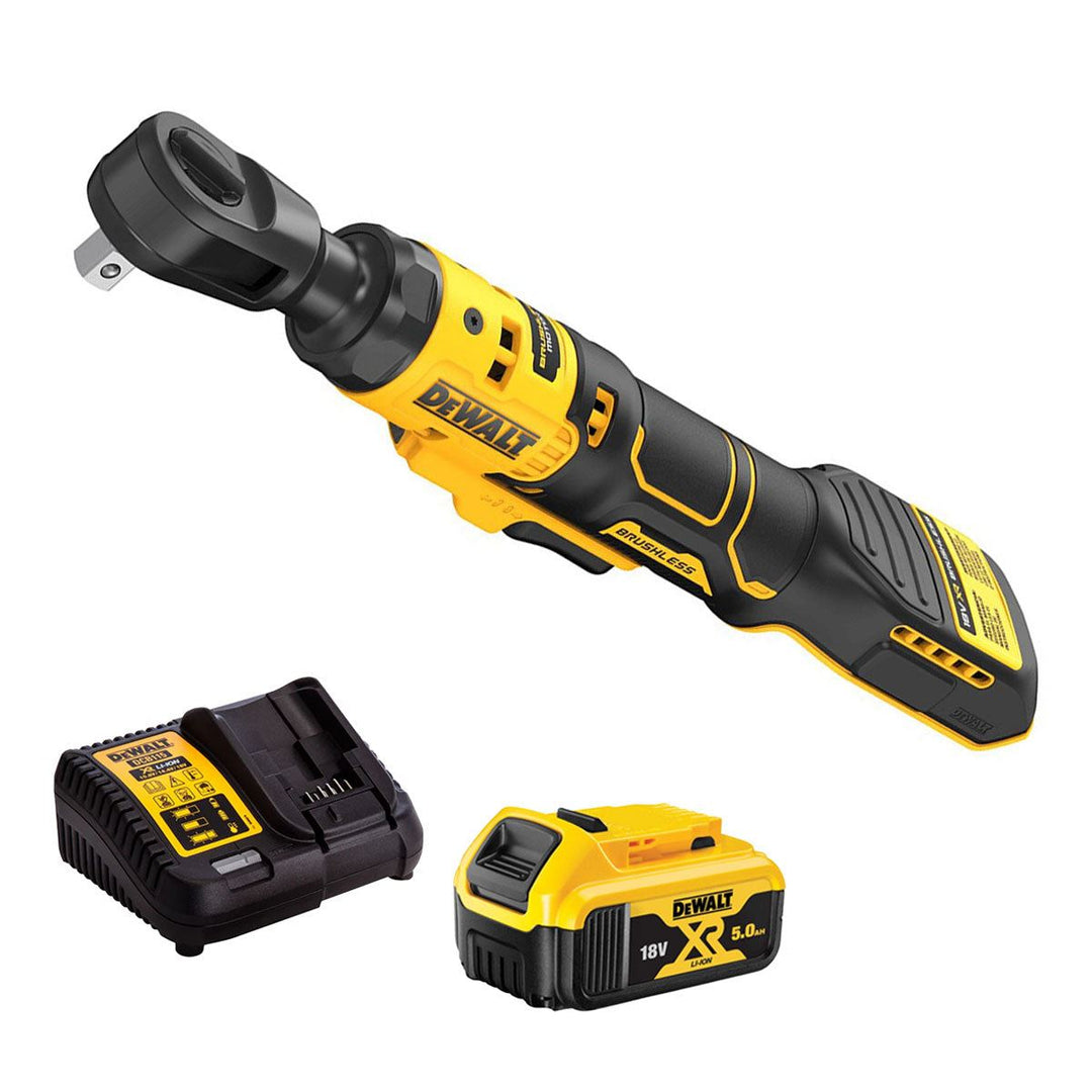 DeWalt DCF513N-XJ 18V XR Brushless 3/8" Open Head Ratchet with 1 x 5.0Ah Battery & Charger