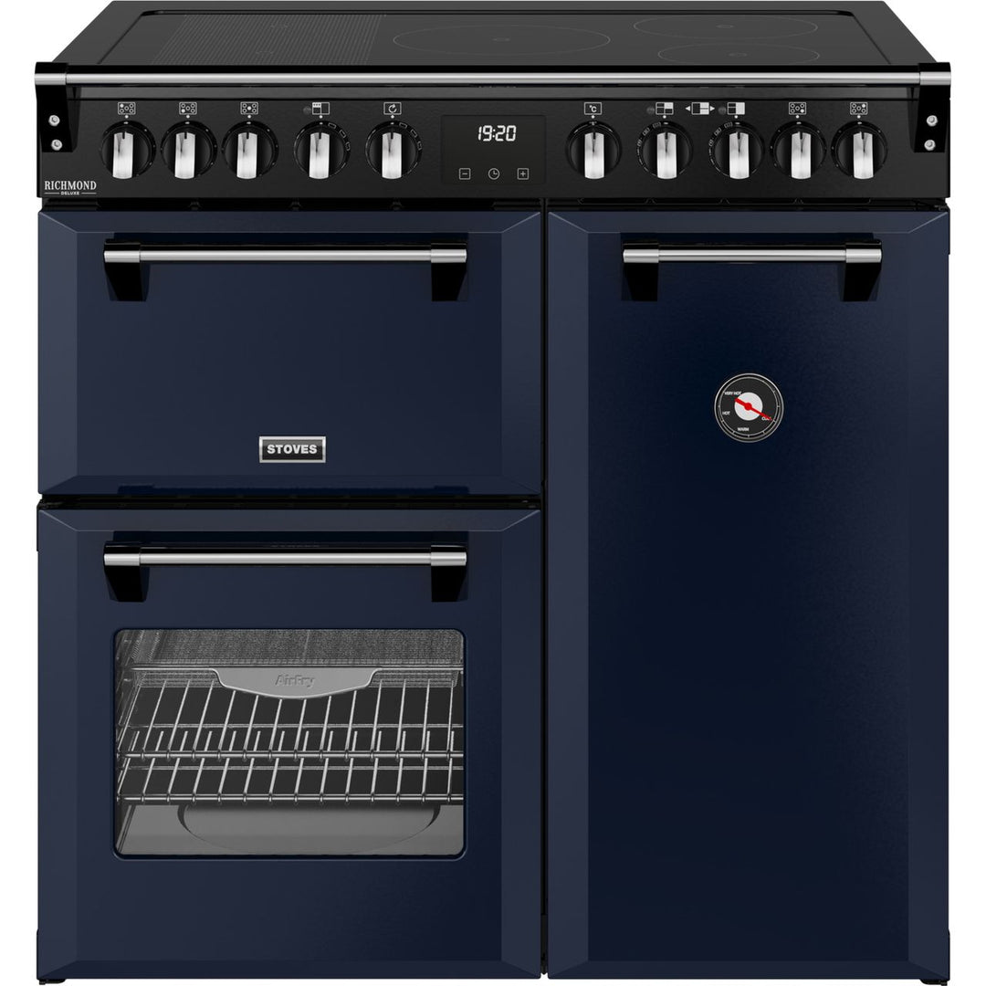 Stoves Richmond DX 90Ei 90cm wide Electric Range Cooker with Induction Hob - Midnight Blue
