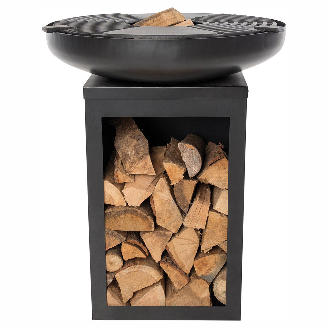 RedFire Mantanzas Wood Burning Fire Bowl with Grill and Wood Storage