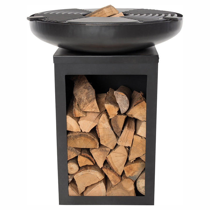 RedFire Mantanzas Wood Burning Fire Bowl with Grill and Wood Storage