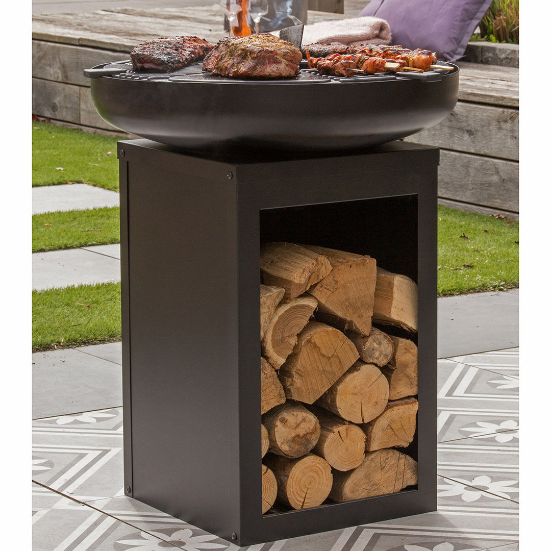 RedFire Mantanzas Wood Burning Fire Bowl with Grill and Wood Storage