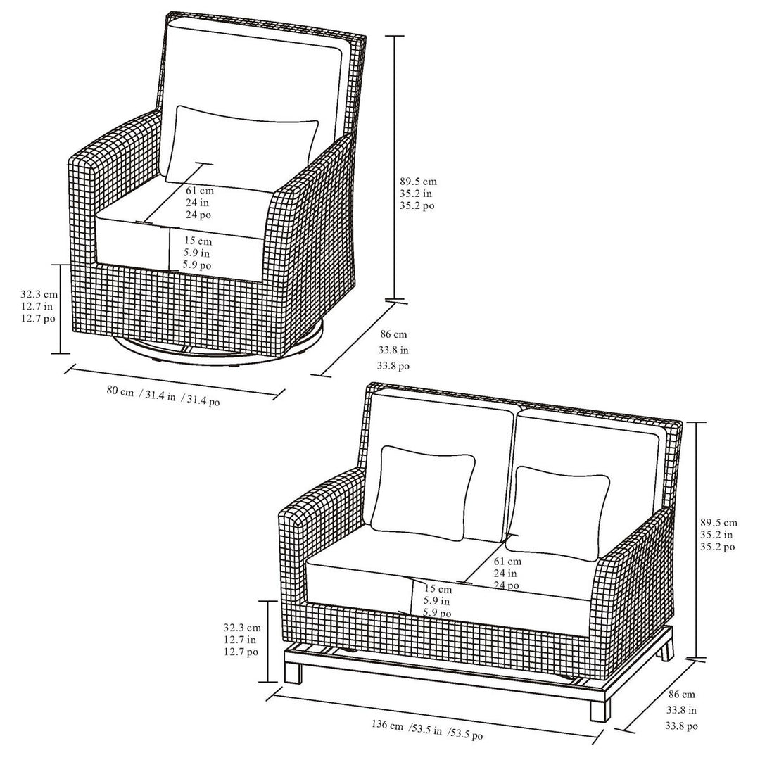 Agio McKinnon 5 Piece Woven Fire Chat Set + Cover