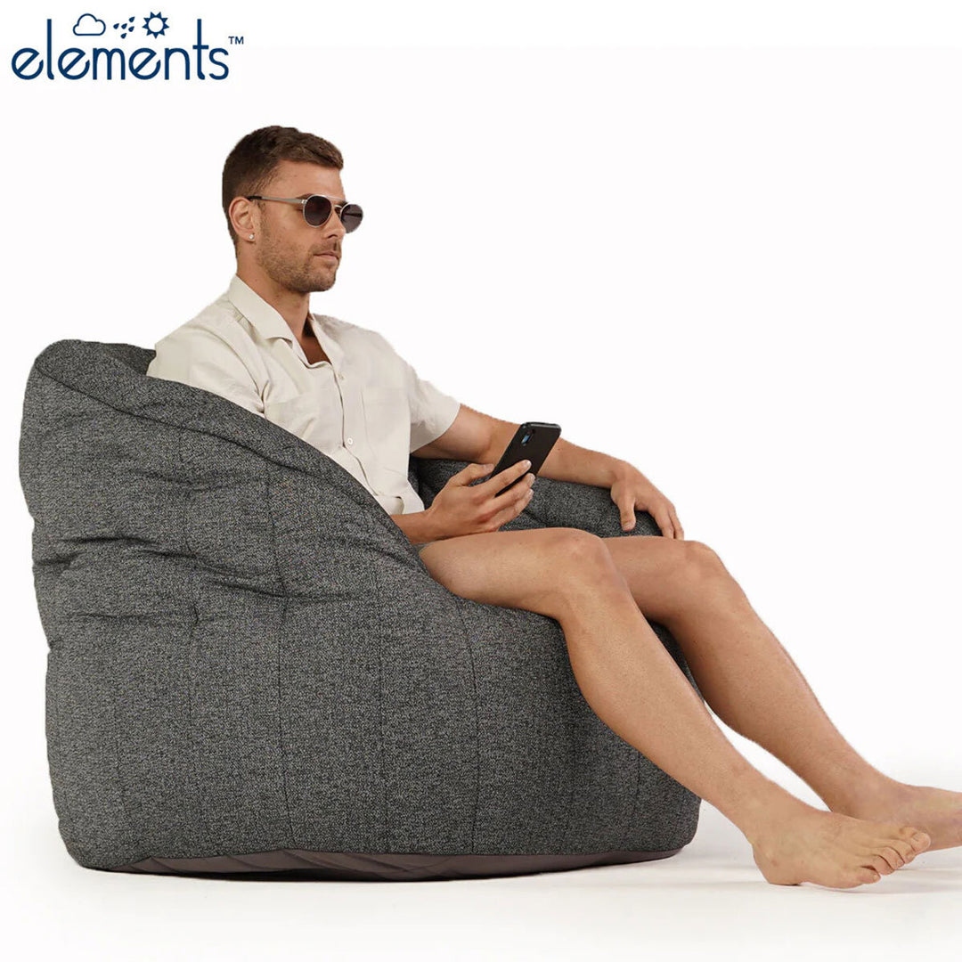 Ambient Lounge Butterfly Lounger Chair Outdoor Bean Bag in Dark Grey