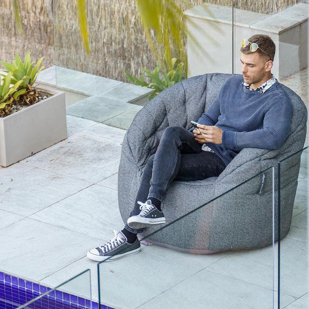 Ambient Lounge Butterfly Lounger Chair Outdoor Bean Bag in Dark Grey