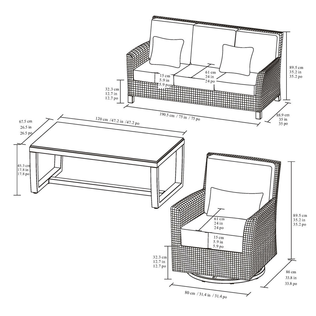 Agio McKinnon 4 Piece Woven Deep Seating Set + Cover