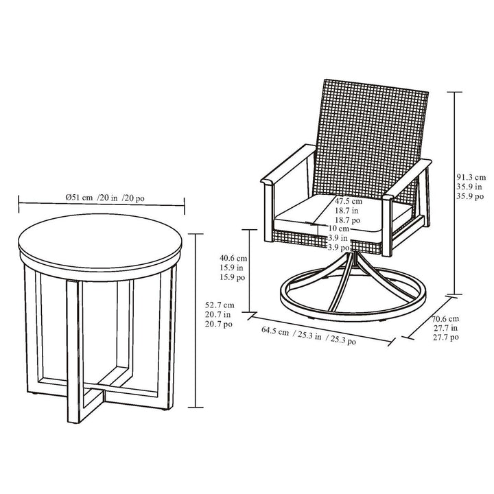 Agio McKinnon 3 Piece Woven Bistro Set + Cover