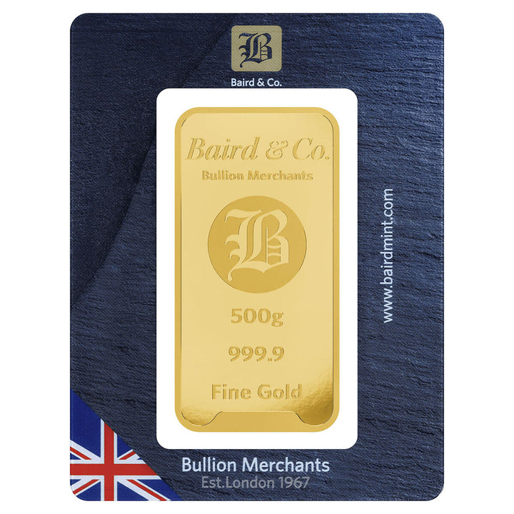 24ct Gold 500 Gram Gold Minted Bar he Baird &amp; Co.