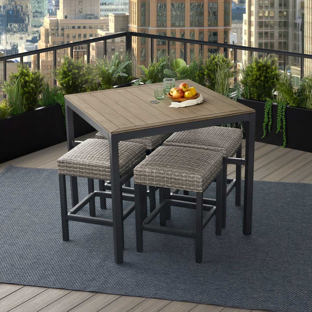 Agio Winlock 5 Piece Woven High Dining Set + Cover